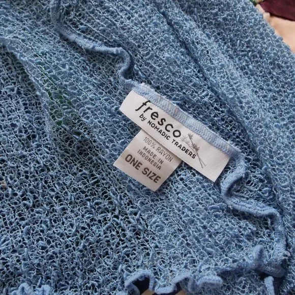 90s/y2k sheer open crocheted wrap top - Picture 3 of 4